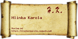 Hlinka Karola névjegykártya